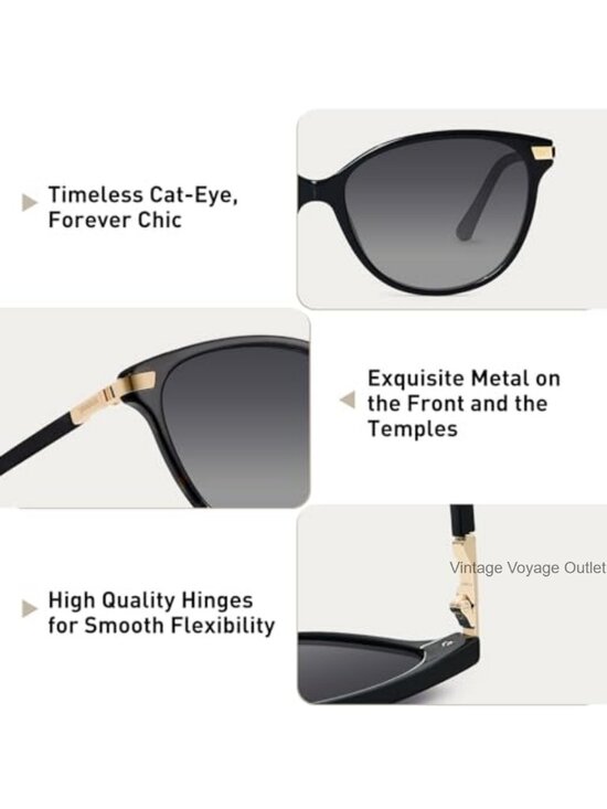 Vintage Cat Eye Polarized Sunglasses for Women UV400 Acetate Frame main image 5